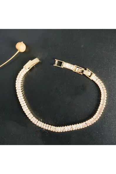 Suyolu Baget Taşlı Altın Kaplama1 Bijuteri Bileklik ürün görseli