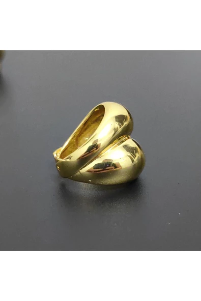 Damla Modeli 1 Altın Kaplama Bijuteri Yüzük - Resim 2