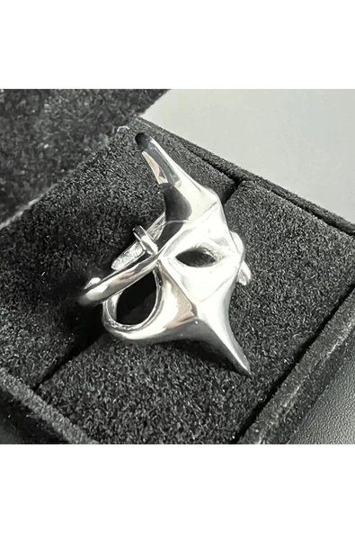 İkili Kutup Yıldızı Gümüş Kaplama Bijuteri Yüzük - Resim 2