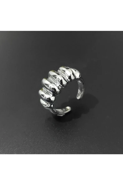 Tırtıllı Model Gümüş Kaplama Bijuteri Yüzük ürün görseli