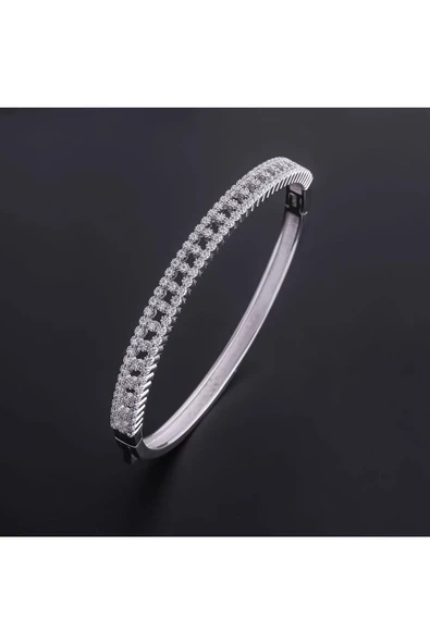 Gümüş (925 AYAR) Taşlı Bilezik - 2