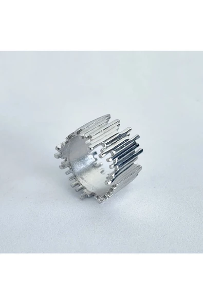 Tırtıklı Modeli Gümüş Kaplama Bijuteri Yüzük - Resim 2