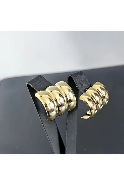 Üçlü Balon Altın Kaplama Bijuteri Küpe ürün görseli