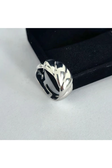 Kalın Burgu Model Gümüş Kaplama Bijuteri Yüzük - 2