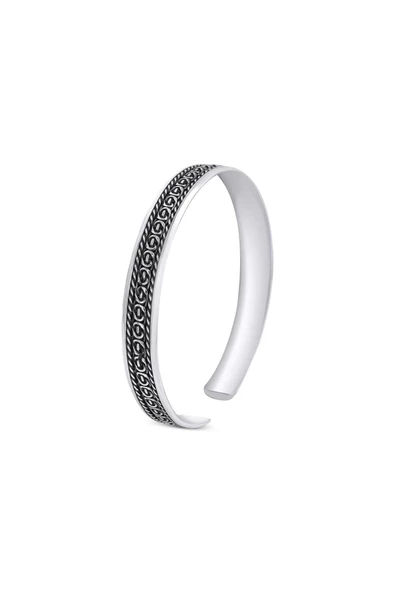 925 Ayar Gümüş Ayarlanabilir Motifli Unisex Bileklik ürün görseli