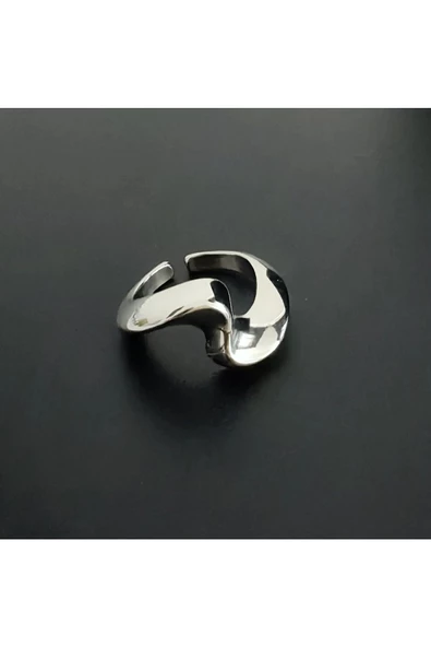 Yarım Sarmal Model Gümüş Kaplama Bijuteri Yüzük ürün görseli