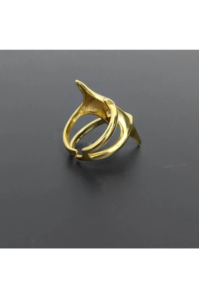 İkili Kutup Yıldızı Altın Kaplama Bijuteri Yüzük - Resim 3