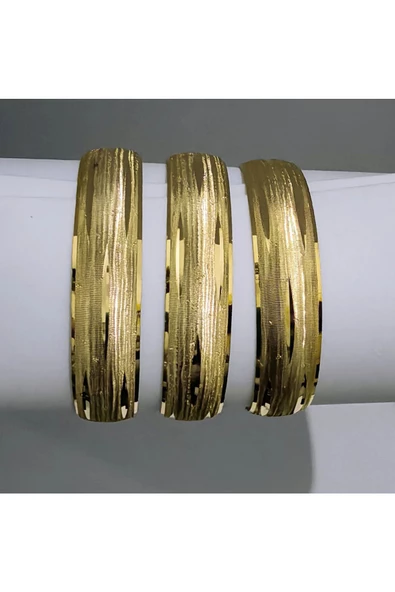 22 Ayar Altın Kaplama Kalem Modeli Bijuteri Bilezik - Resim 2