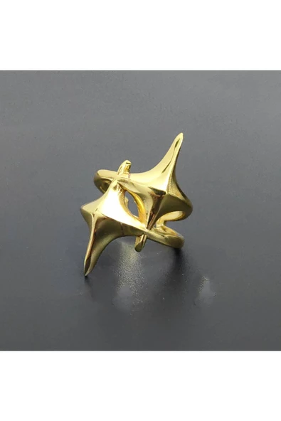 İkili Kutup Yıldızı Altın Kaplama Bijuteri Yüzük ürün görseli