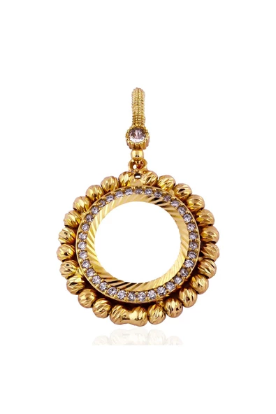 Zirkon Taşlı Çeyrek Altınlık Bijuteri Kolye Ucu 22 Ayar Altın Kaplama - Resim 2