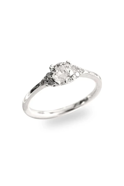 Yuvarlak Ince Tek Taş Yüzük 925 Ayar Gümüş ürün görseli