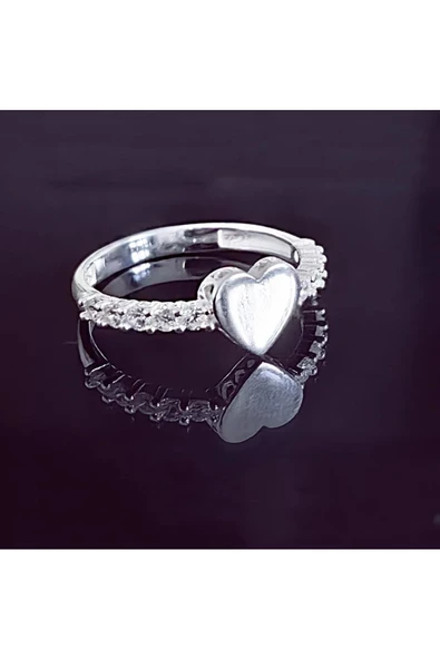 Kalpli, Taşlı Yüzük 925 Ayar Gümüş - Resim 2