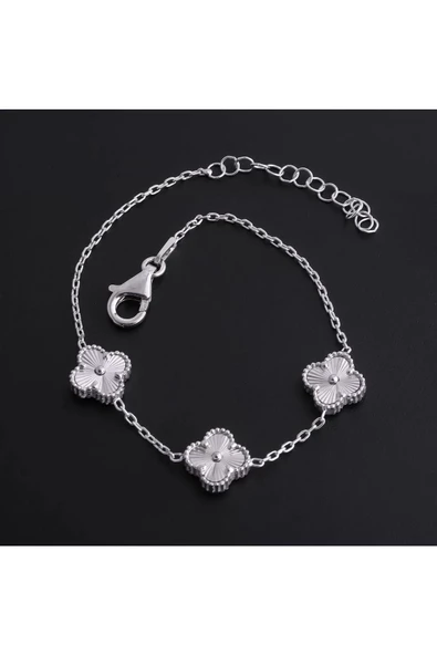 Sade Zirkon Taşlı Y Onca 1 Cm Zincirli Bileklik 925 Ayar Gümüş - Resim 2