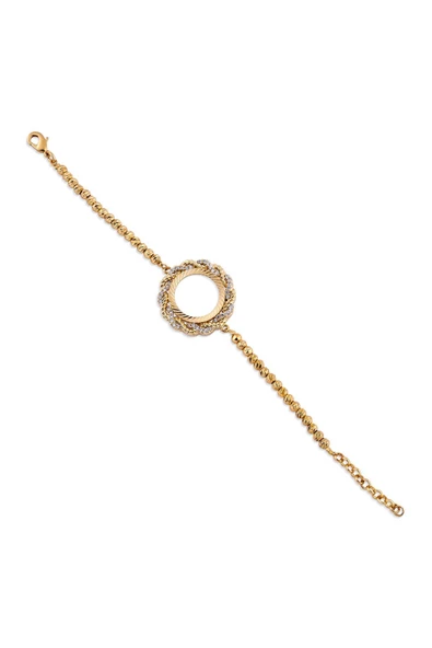 Zirkon Taşlı Çeyreklik Dorika Zincir4 Bileklik 22 Ayar Altın Kaplama ürün görseli