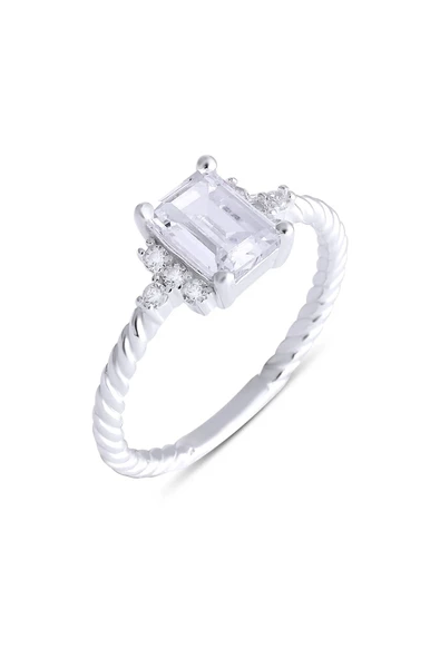 Burgulu Tek Taş Modeli Renkli Yüzük 925 Ayar Gümüş ürün görseli