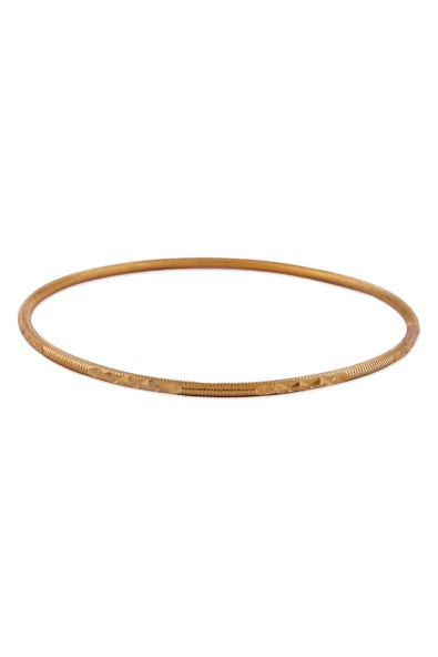 5 Adet 22 Ayar Altın Kaplama Kalem Işlemeli Bijuteri Bilezik - Resim 2