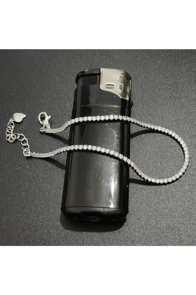 İnce Su Yolu Modeli Zincirli Bileklik 925 Ayar Gümüş - Resim 3