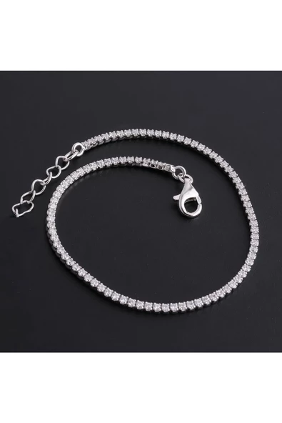 İnce Su Yolu Modeli Zincirli Bileklik 925 Ayar Gümüş - Resim 2