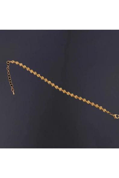 Dorika Model Ince Bileklik Zincir Bijuteri 22 Ayar Altın Kaplama - Resim 2