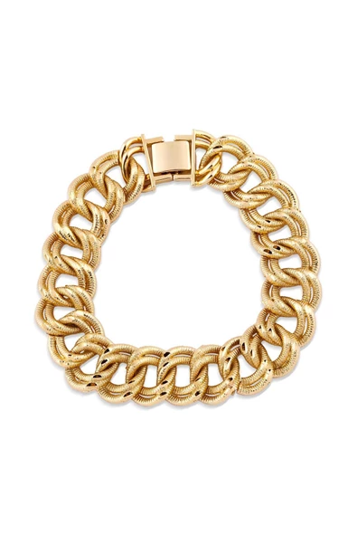 Gurmet Modeli Bijuteri Kalın Bileklik Zincir 22 Ayar Altın Kaplama ürün görseli