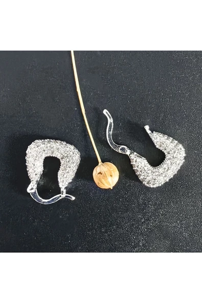 Zirkon Taşlı Çanta Modeli Gümüş Kaplama Bijuteri Küpe ürün görseli