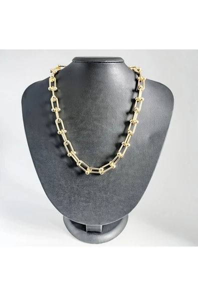 Kalın Zincir Altın Kaplama Bijuteri Kolye2 ürün görseli