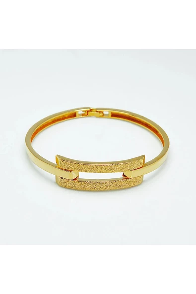 Lazerli İkili Kaburga Bijuteri Bilezik 22 Ayar Altın Kaplama - Resim 2