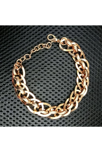 Bijuteri Kalın Bileklik Zincir4 22 Ayar Altın Kaplama - Resim 2