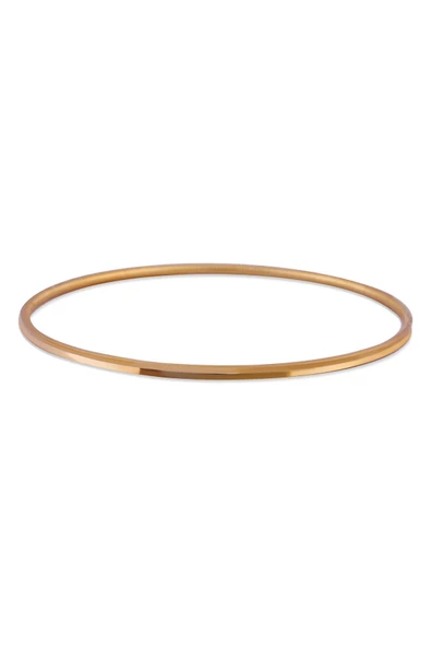 5 Adet 22 Ayar Altın Kaplama Ince Bijuteri Bilezik - Resim 3