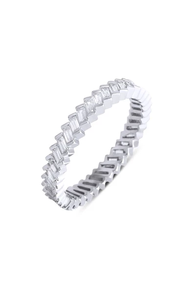 Tam Tur Taşlı Model Yüzük 925 Ayar Gümüş ürün görseli