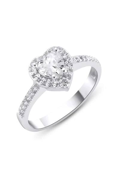 Zirkon Taşlı Kalp Modeli Yüzük 925 Ayar Gümüş ürün görseli