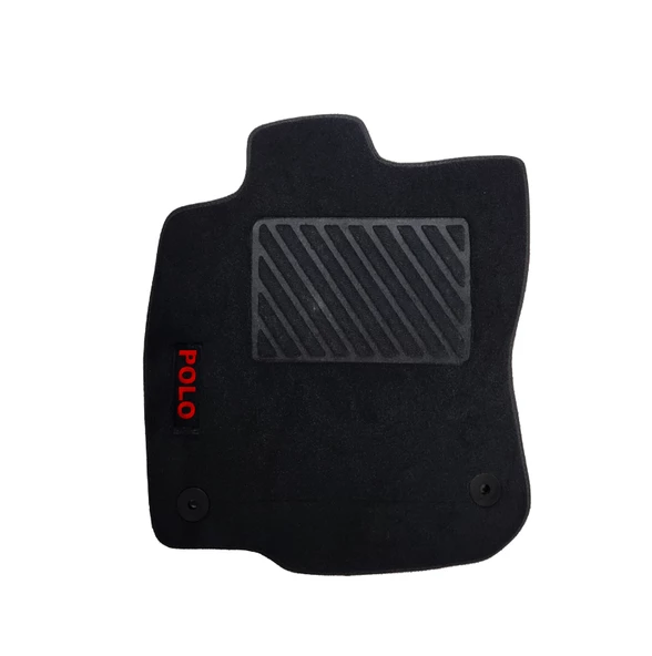 Rizline Volkswagen Polo 2017 Sonrası Kırmızı Yazılı Halı Paspas Siyah - Resim 2