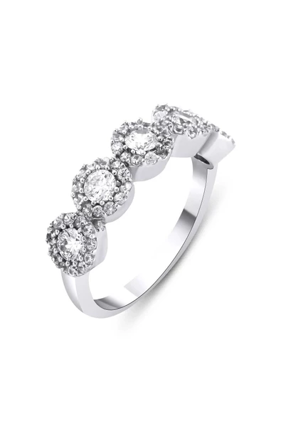 Zirkon Taşlı 5 Taşlı Modeli Yüzük 925 Ayar Gümüş ürün görseli