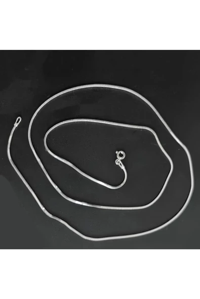 Unisex Sarmal  Zincir Kolye 56 cm 925 Ayar Gümüş - Resim 2