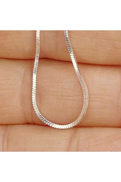 Unisex İnce Kare  Zincir Kolye 56 cm 925 Ayar Gümüş ürün görseli