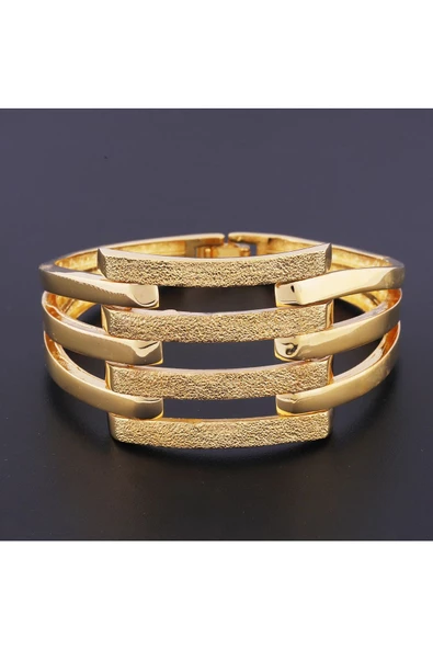Lazerli Dörtlü Kaburga Model Bijuteri Bilezik 22 Ayar Altın Kaplama ürün görseli