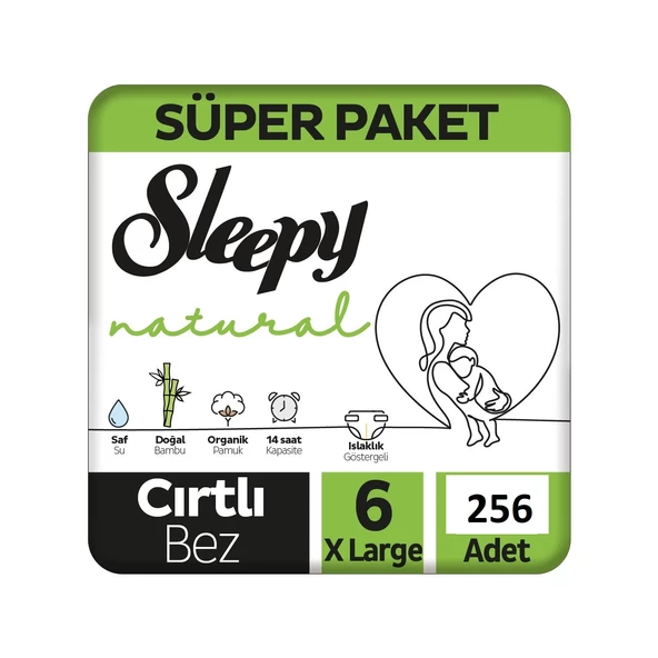 Sleepy Natural 6 Numara XLarge 256'lı Bebek Bezi