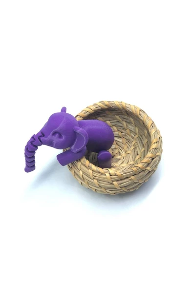 3d Hareketli Oyuncak Fil & Dekor - Mor - 2