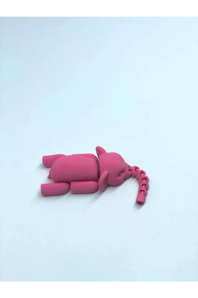 3d Hareketli Oyuncak Fil & Dekor - Pembe - Resim 4