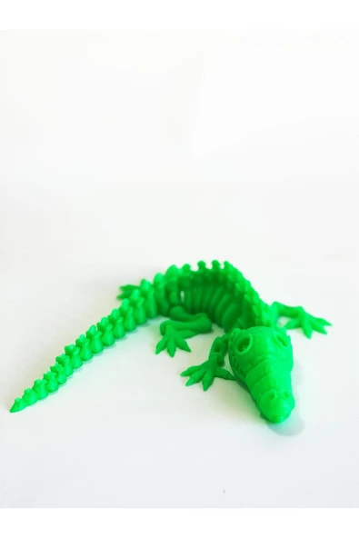 3d Hareketli Iskelet Timsah Figürlü Oyuncak - Neon Yeşil - 2