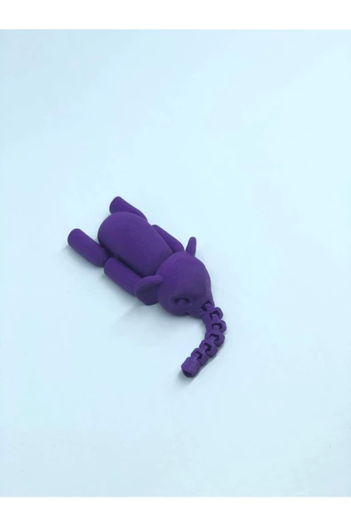3d Hareketli Oyuncak Fil & Dekor - Mor - 3
