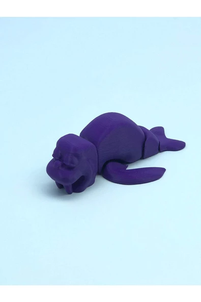 3d Hareketli Deniz Aygırı / Mors Figürlü Oyuncak - Mor - 5