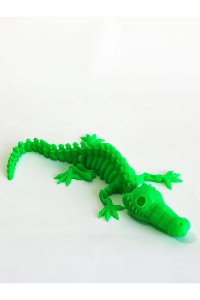3d Hareketli Iskelet Timsah Figürlü Oyuncak - Neon Yeşil - 4
