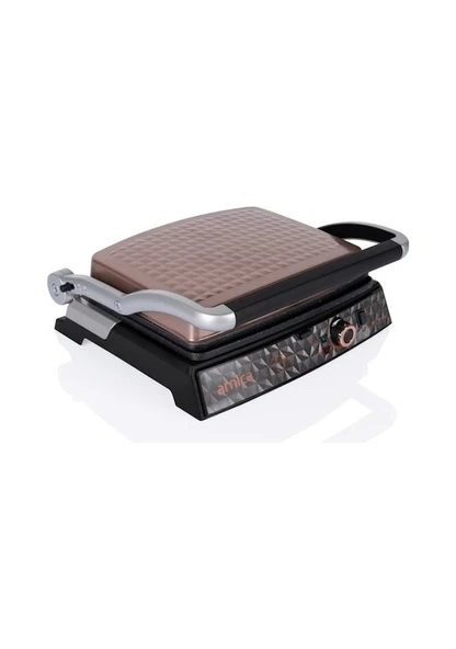 Arnica Diamond 2000 W  Çıkartılabilir Granit Plaka  6 Dilim Tost Makinesi- Rose - 2