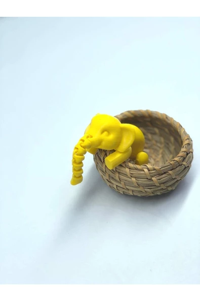 3d Hareketli Oyuncak Fil & Dekor - Sarı - Resim 3