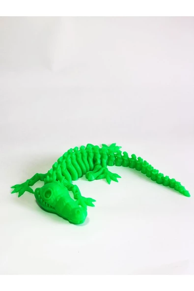 3d Hareketli Iskelet Timsah Figürlü Oyuncak - Neon Yeşil - 6