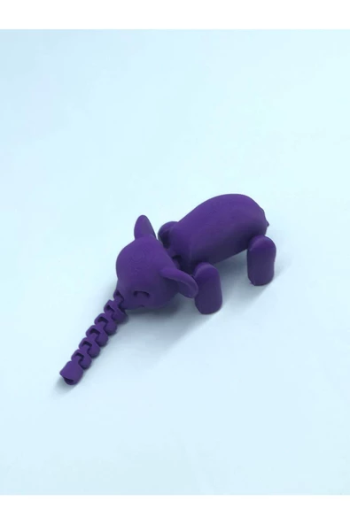 3d Hareketli Oyuncak Fil & Dekor - Mor - 4