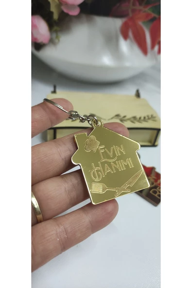 pleksi Anahtarlık Evin hanımı&Evin reisi özel kutusunda - Resim 5