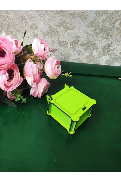 Mini Çok Amaçlı Renkli Ahşap Kutu 5li Paket - 3