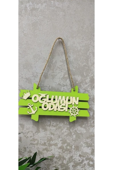 Oğlumun Odası Kapı Süsü Ahşap - 2